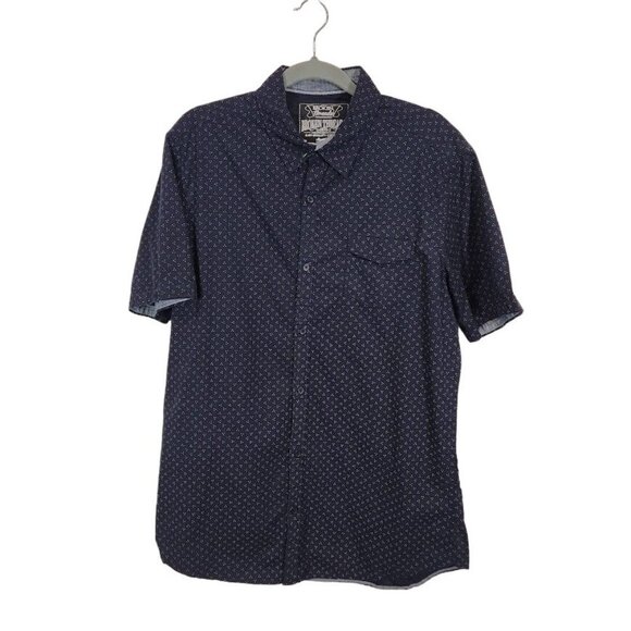 Broken Threads Allover Print Button Down Shirt in Navy - Size XL - Picture 1 of 4